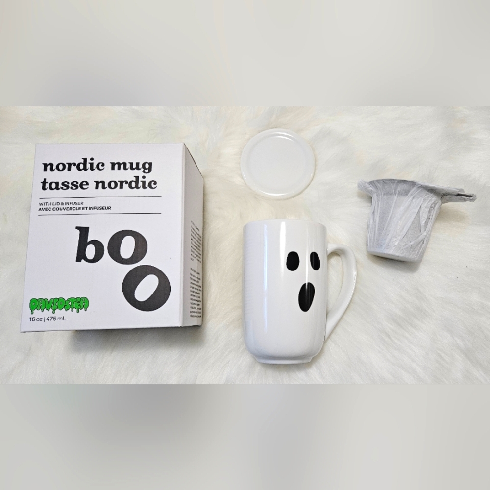 NIB Davidstea Ghost BOO Nordic Mug Davids Tea Retired